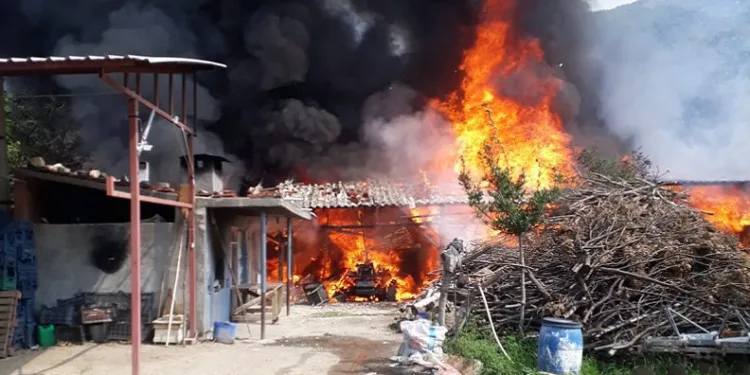 Bursa’da samanlıktaki yangın ardiyeye sıçradı