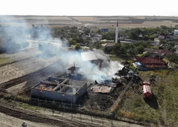 Edirne’de çiftlikte büyük yangın