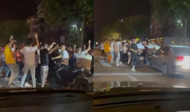 Bursa'da asker eğlencesinde yolu trafiğe kapatıp oynadılar