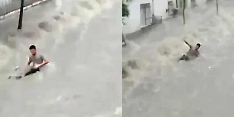 İstanbul Esenyurt’ta bir vatandaş sele kapıldı