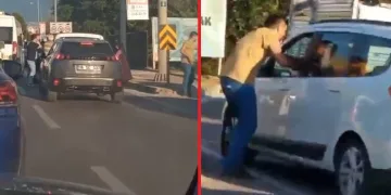Bursa trafiğinde yol verme kavgası