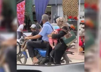 Bursa’da motosiklette 4 kişilik ailenin yolculuğu!