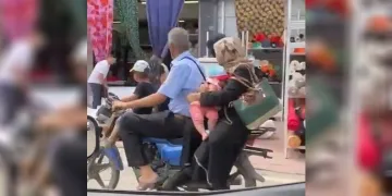 Bursa’da motosiklette 4 kişilik ailenin yolculuğu!