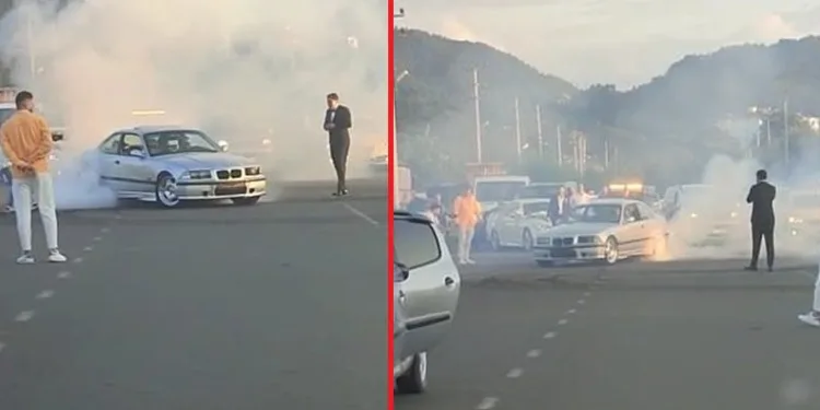Ordu’da düğün konvoyunda trafiği durdurup drift yaptı