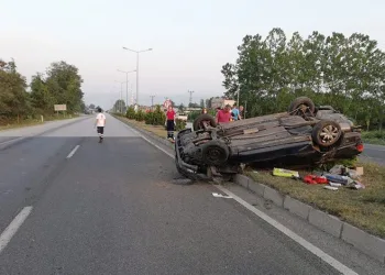 Samsun’da otomobil takla attı: 4 yaralı