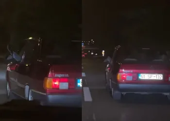 Bursa’da tek ayağıyla araba sürdü!