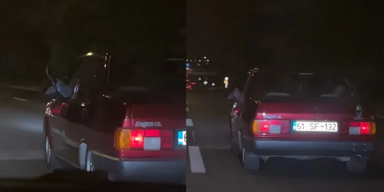 Bursa’da tek ayağıyla araba sürdü!