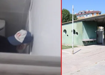 Tuvalette çocukları izlerken yakalandı