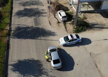 Bursa İnegöl’de dronlu trafik denetimi