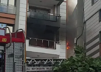Kombi patlayan dairede yangın çıktı