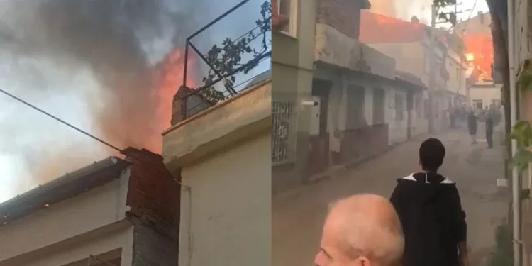 Bursa’da yufka yapmak için yakılan ateş yangın çıkardı