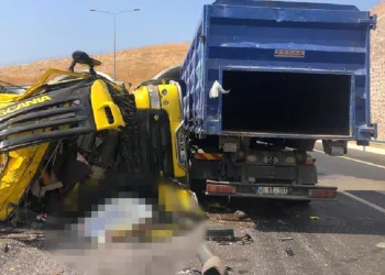 Lastiği patlayan TIR dehşet saçtı