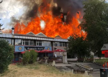 Erzurum’da üniversite yemekhanesinde yangın