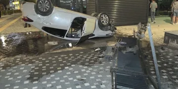 Bursa’da alkollü sürücünün kullandığı araç takla attı