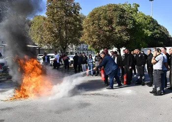 Osmangazi Belediyesi’nde yangın tatbikatı