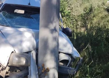 Bursa’da hafif ticari araç direğe çarptı: 1 yaralı