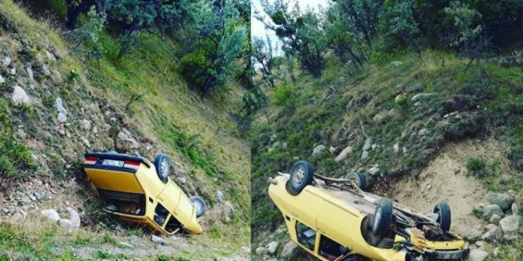 Ankara’da otomobil takla attı