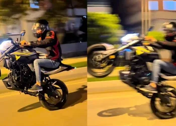 Bursa’da tek tekerli tehlikeli şov
