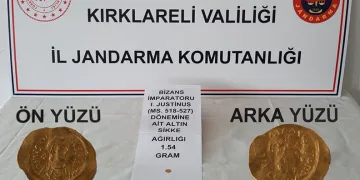 Kırklareli’nde Bizans dönemine ait sikke ele geçirildi