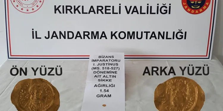 Kırklareli’nde Bizans dönemine ait sikke ele geçirildi