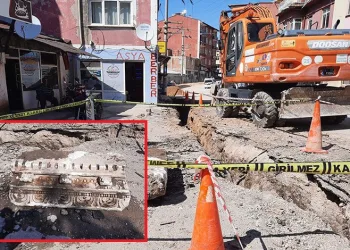 Doğalgaz çalışması esnasında tarihi eser bulundu