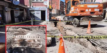 Doğalgaz çalışması esnasında tarihi eser bulundu