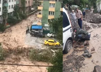 Artvin’de dereler taştı, yollar çamurla kaplandı