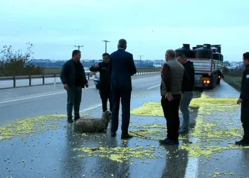Bursa’da TIR şoförünün dikkati faciayı önledi