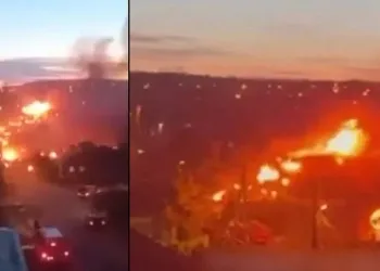 Rusya’da savaş uçağı yerleşime düştü