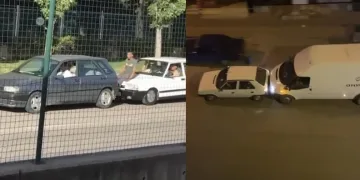 Arıza yapan araçları böyle ittiler