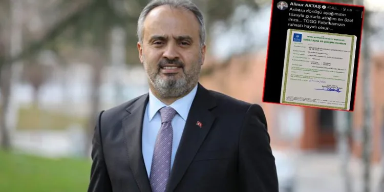 Başkan Aktaş Togg’un ruhsatına imzayı attı