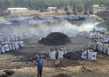Yozgat’ta mevsimlik işçilerin mangal kömürü mesaisi
