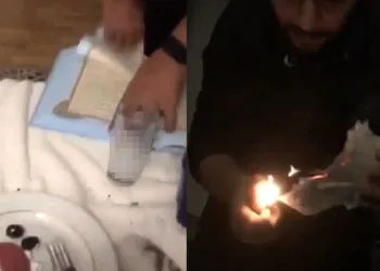 İçki masasında Kur’an-ı Kerim’i yırtıp yaktılar
