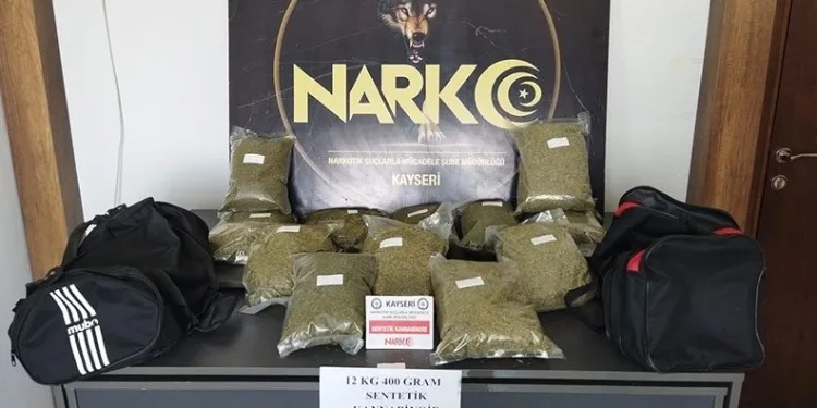 Kayseri’de 12 kilo uyuşturucu ele geçirildi