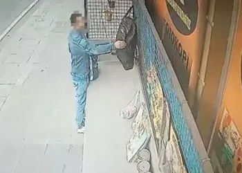 Önce inceledi daha sonra çalıp götürdü