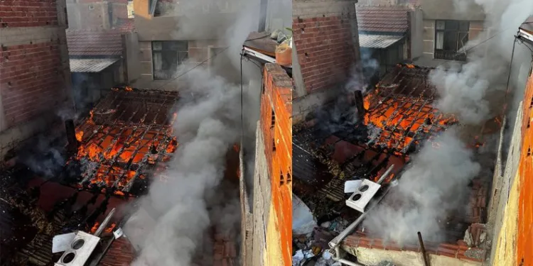 Bursa’da madde bağımlıları hurda deposunu yaktı