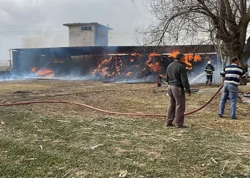 Bursa’da, ahırda korkutan yangın