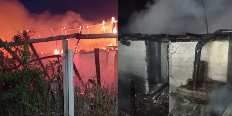 Baraj kenarındaki bağ evi alev alev yandı