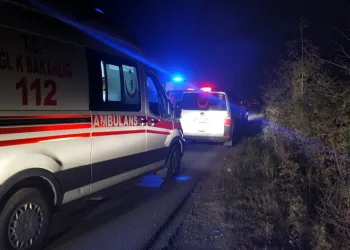 Sakarya’da bisikletliye çarpmamak için evin bahçesine devrildi