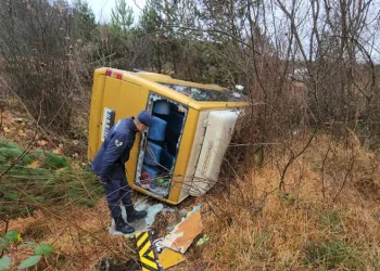 Yolcu minibüsü şarampole devrildi: 7 yaralı