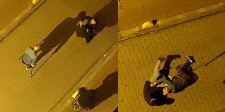 Fatih’te koltuk değnekli kavga