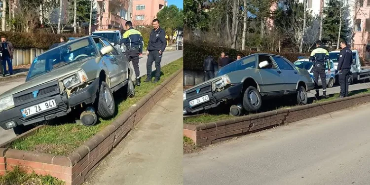 Zonguldak’ta sürücü fren yerine gaza bastı