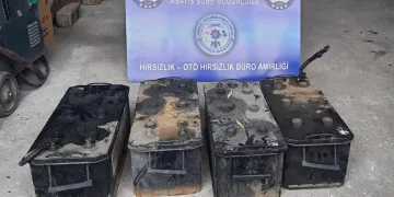 Çoprum’da akü hırsızı yakalndı