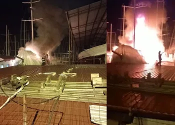 Fethiye’de tersane yangını