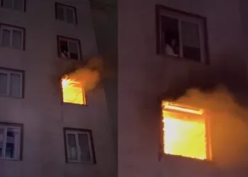 Bursa’da alt katındaki yangını film gibi izledi