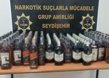 Durdurulan kamyonda kaçak içki ele geçirildi