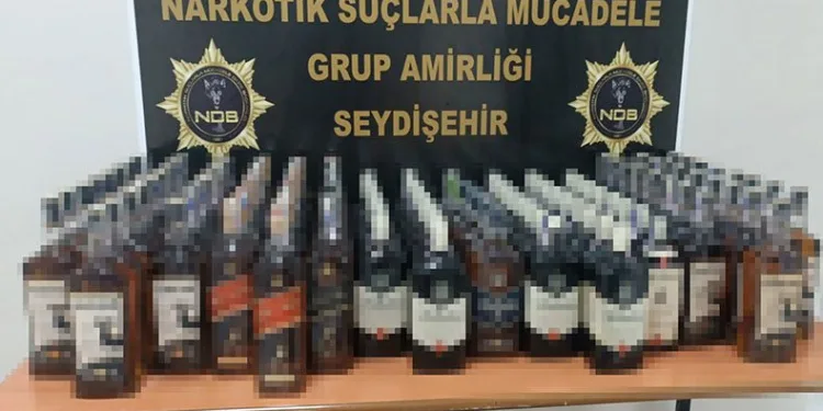 Durdurulan kamyonda kaçak içki ele geçirildi