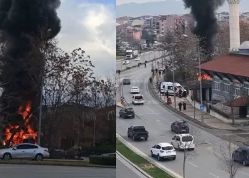 Çiçekçide çıkan yangın korkuttu