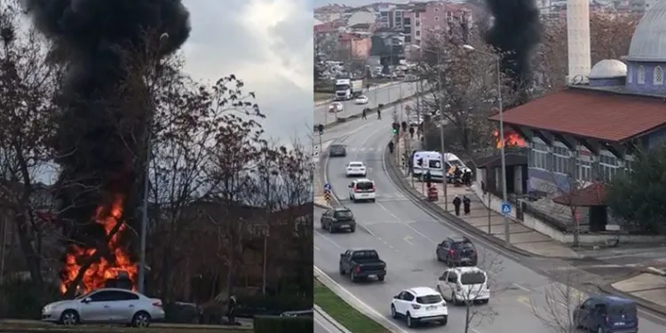 Çiçekçide çıkan yangın korkuttu