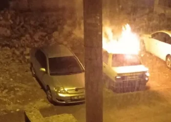 Park halindeki otomobil kundaklandı